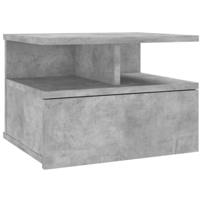VidaXL Floating Bedside Tables 2 Pcs Concrete Grey Engineered Wood 800414