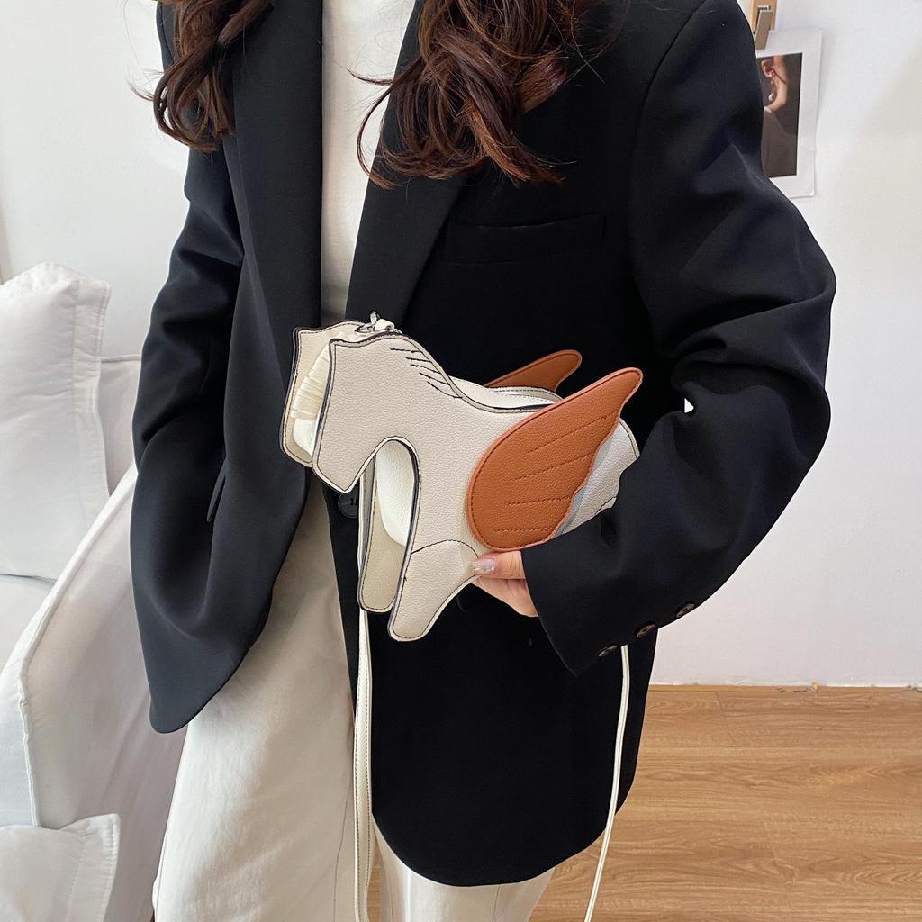 Yogodlns High Quality Women PU Leather Shoulder Bag Fashion Horse Shape Handbags Crossbody Bags for Women Casual New Female Messenger Bag