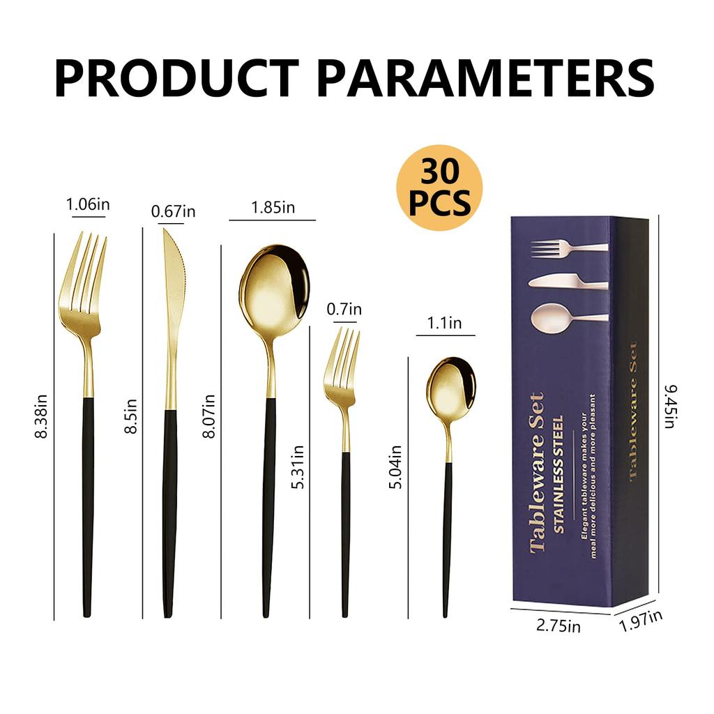 TeamSky Cutlery Stainless Cutlery Dinnerware 3 Colors to Choose Cutipol Western Dinnerware For Home Dishwasher Tableware Dinner Kitchen Wedding Gift