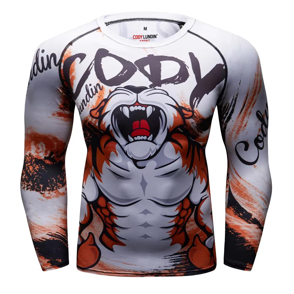 Fight Workout Mma Men'S Long Sleeve MMA Compression T-Shirt Men Boxing Rashguard Blank Bjj Rash Guard Sportswear Tees