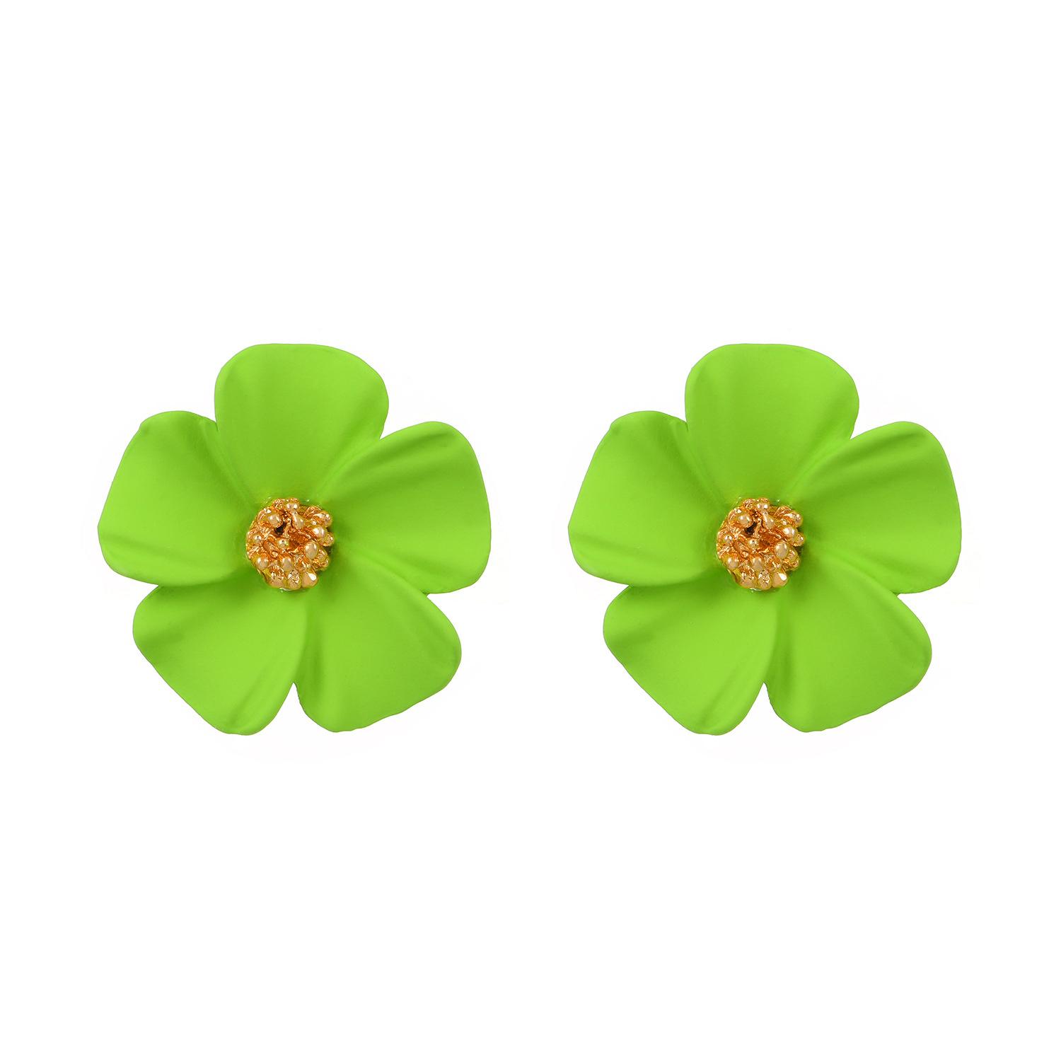 

Big Candy Color Flower Personalized Peach Blossom Stud Earring for Women Female Sweet Zircon Wholesale Wedding Christmas Gift