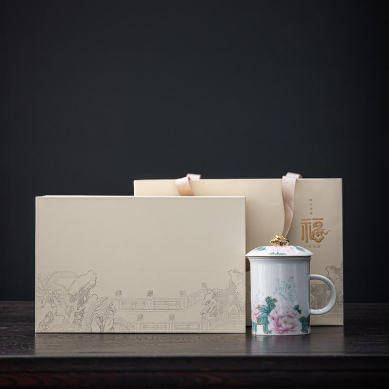 High-end Merchandise Linglong Office Cup Ceramic Cup Graduation Season Opening Ceremony Business Enterprise Senior Gift Set