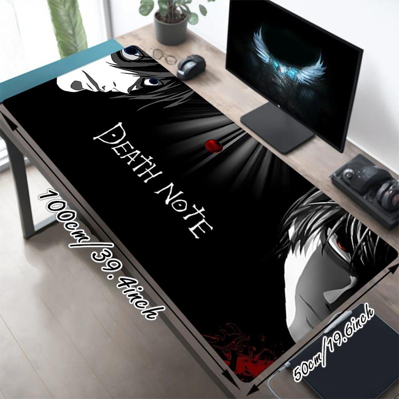 1 Stück Death Note Mystery Gaming-Mauspad Tastatur Schreibtischmatte Rutschfeste Gummikanten Wasserdichtes Computer-Mauspad für Büro Heimdekoration Y1183
