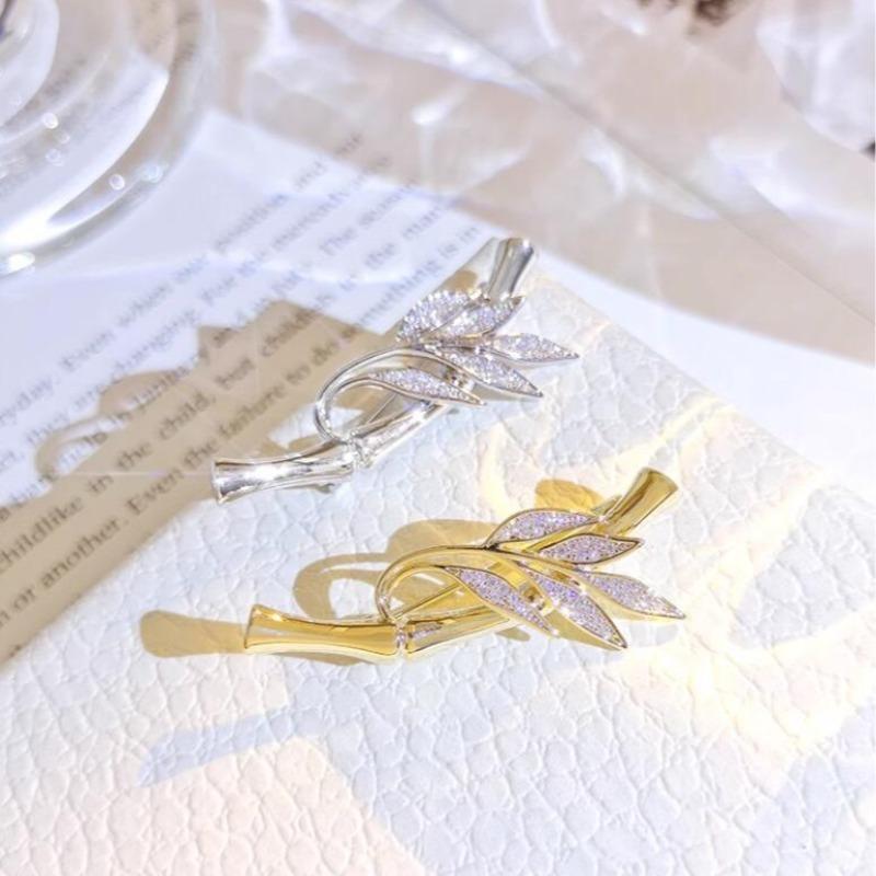 1Pc Creative Bamboo Brooch Fashionable and Exquisite Pin Charm Trend Shining Jewelry Accessories Party Festival Gift Souvenir