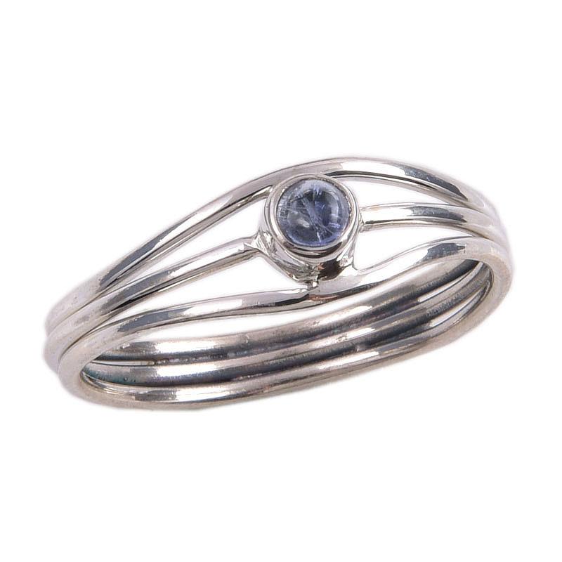Natural Tanzanite Gemstone 925 Solid Sterling Silver Jewelry Ring Size 8.5 w9h00
