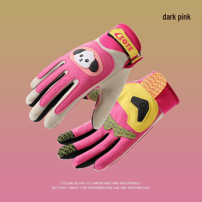 Unisex Retro Touchscreen Full-Finger Motorcycle Gloves - Breathable, Sunscreen, Summer Riding