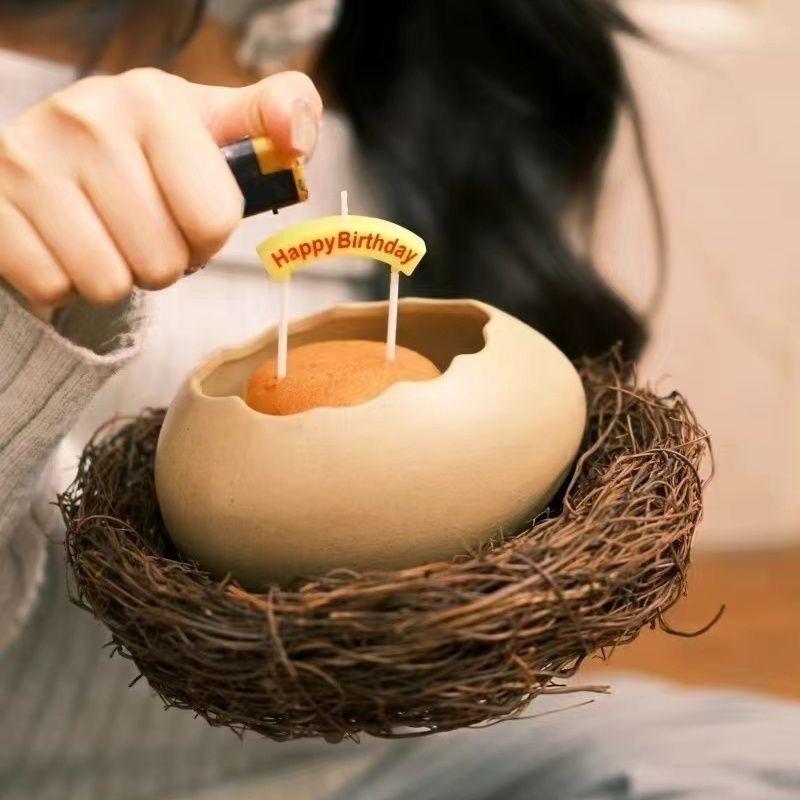 Creative INS Ceramic Eggshell Bird’s Nest Bowl – Ramen, Dessert & Snack Bowl