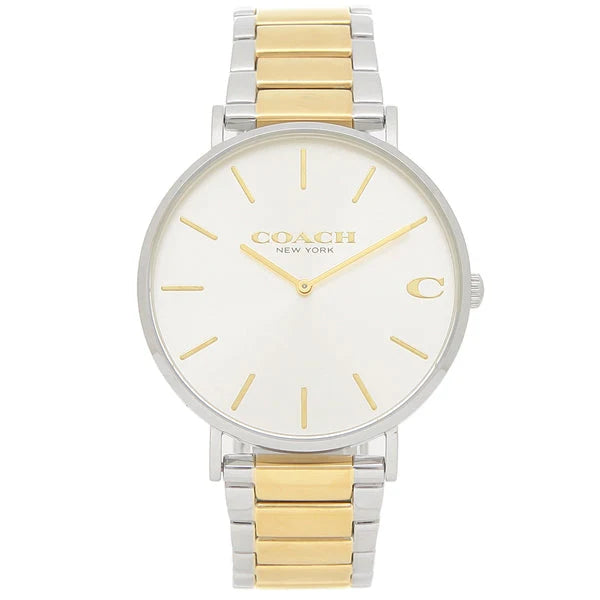 

Coach Men s Charles Two Tone Stainless Business Analog Watch 41mm 14602432 золотой/серебряный