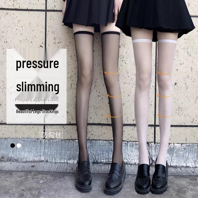 

Women s Ultra-Thin Non-Slip Flesh-Colored Thigh-High Stockings One Size [Card Packaging]