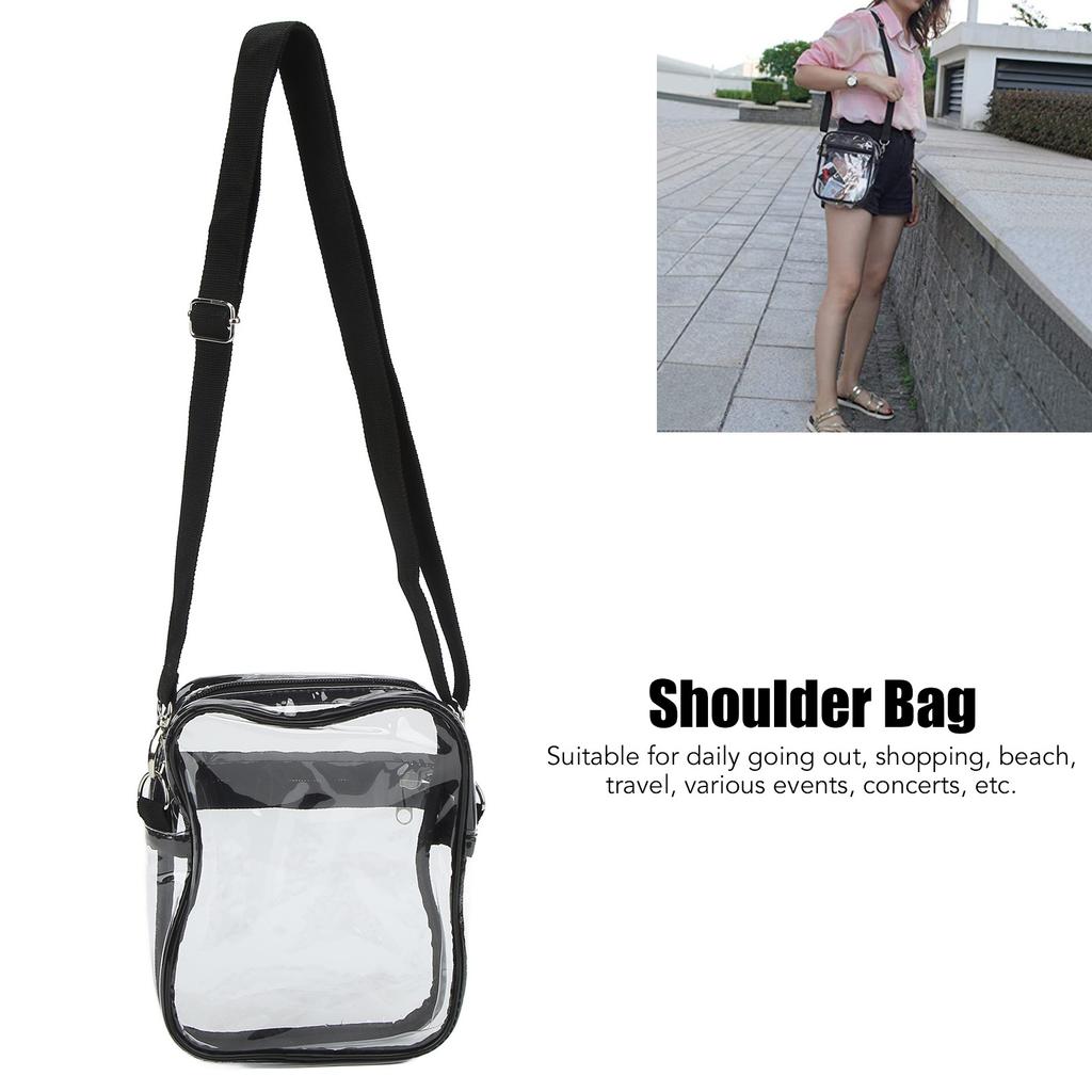 Clear Messenger Bag Stadium Approved Transparent PVC Shoulder Bag for Work Business