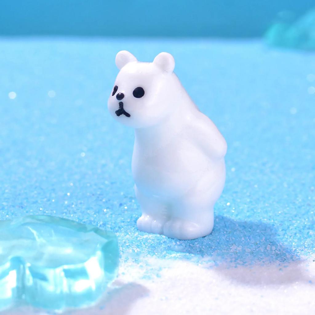 Mini Realisitic Animals Figurines Resin Polar Bear Penguin Seal Iceberg Figures Miniature Cake Toppers For DIY And Statues