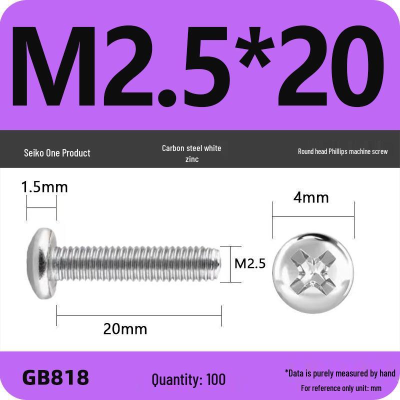 4.8 Grade Galvanized Phillips Round Head Screw (M2-M8)