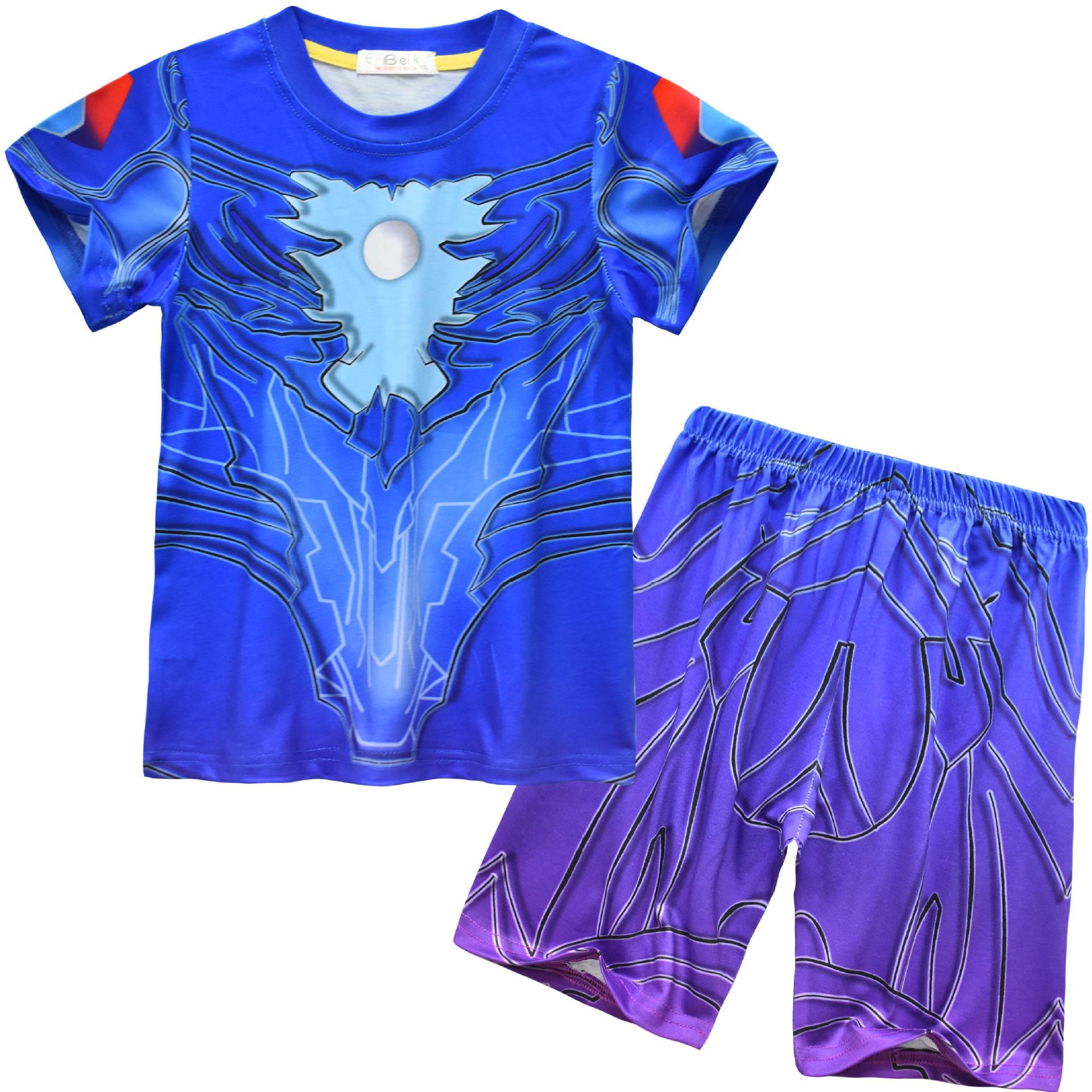 Short-Sleeved Set Children S Digital Printing Set, Children S Short-Sleeved Loungewear Set 91080 110