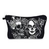 Skull Print Travel Makeup Bag Halloween Zipper Cosmetic Bags Large Capacity Travel Toiletries Organizer for Women Men
