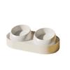 Slanted Mouth Pet Feeding Double Bowls Portable Pet Drinking Feeder Dog Food Basin  Water Container