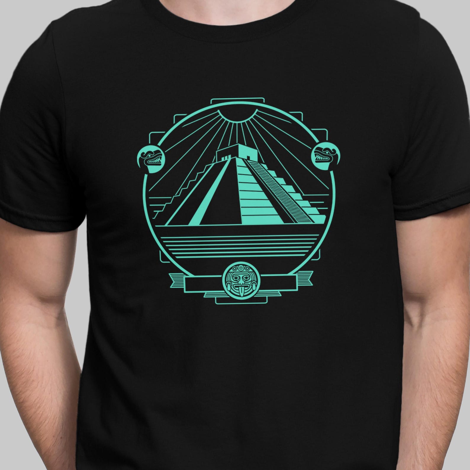 Mayan Pyramid Chichen Itza | Mexico Pyramid Ancient Civilisations | History Geometric Aztec | Unisex t-shirt S