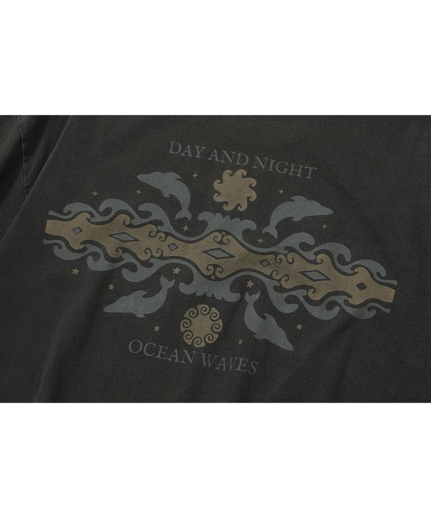 CPGN STUDIO Day And Night Pigment Short Sleeve T-Shirt Smoke Black
