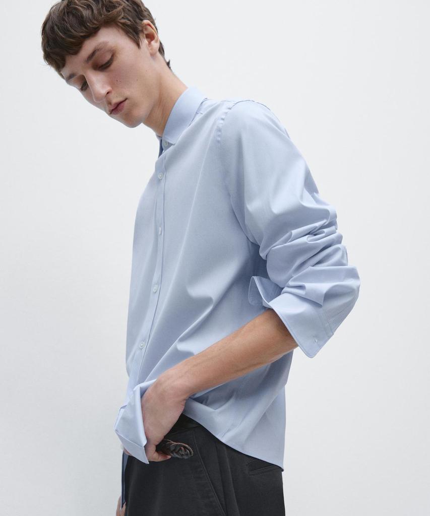 Masimodutti Cotton Blend Stretch Shirt