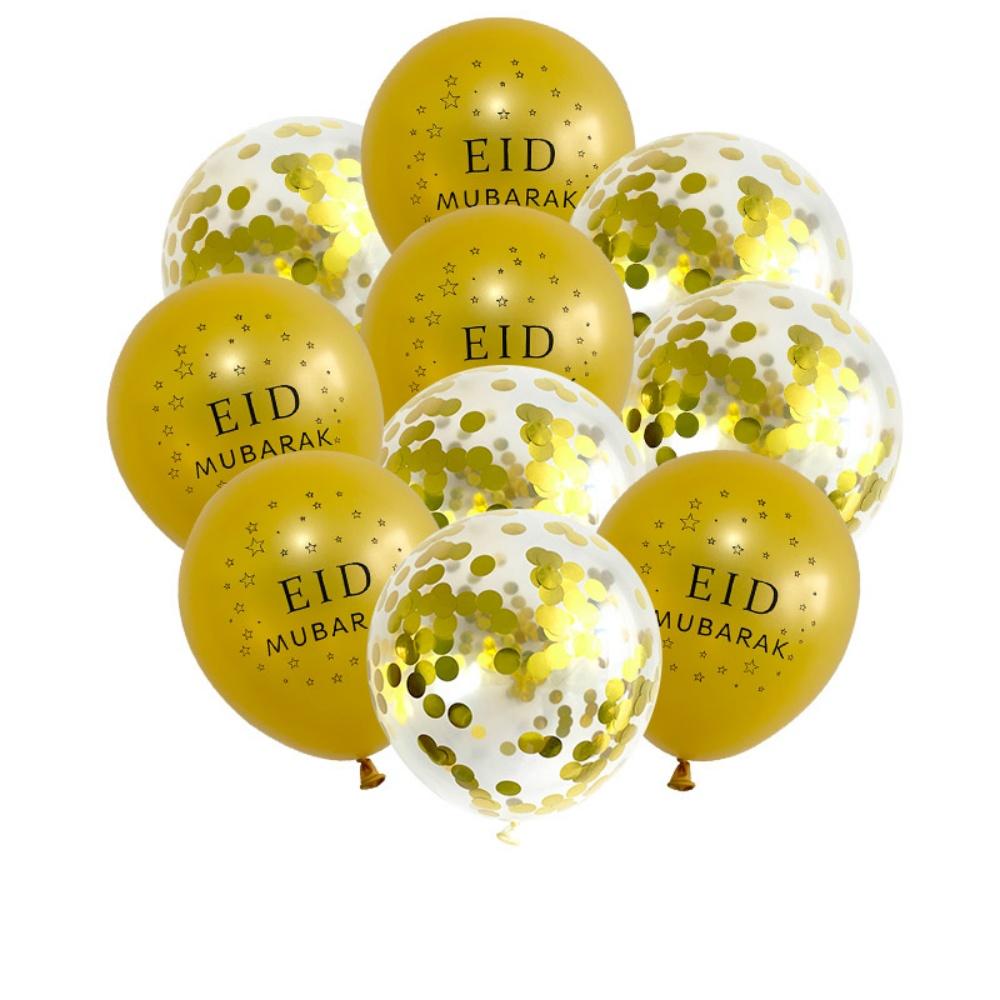10pcs Eid Balloon Eid Mubarak 2026 Ramadan Decoration For Home Aid al-fitr Mubarak Kareem Islamic Festival Muslim Party Supplies