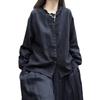Spring 2025 Washed Cotton Linen Long Sleeve Casual Retro Loose Top