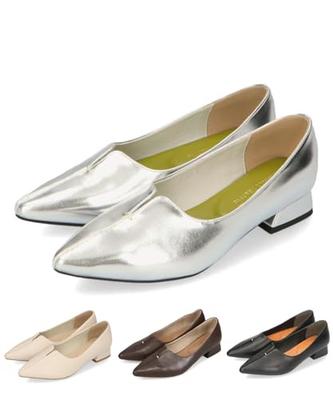 Flare Heel Pointed Toe Pumps/45301