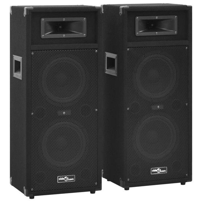 Haut-parleurs passifs - VIDAXL - 2pcs - Noir - 8 pouces - 500W - Son professionnel