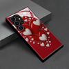 Heart shaped patterned glass phone case suitable for Samsung Galaxy S26 S25 S24 S23 S22 S20 FE/Ultra/Plus anti drop back cover