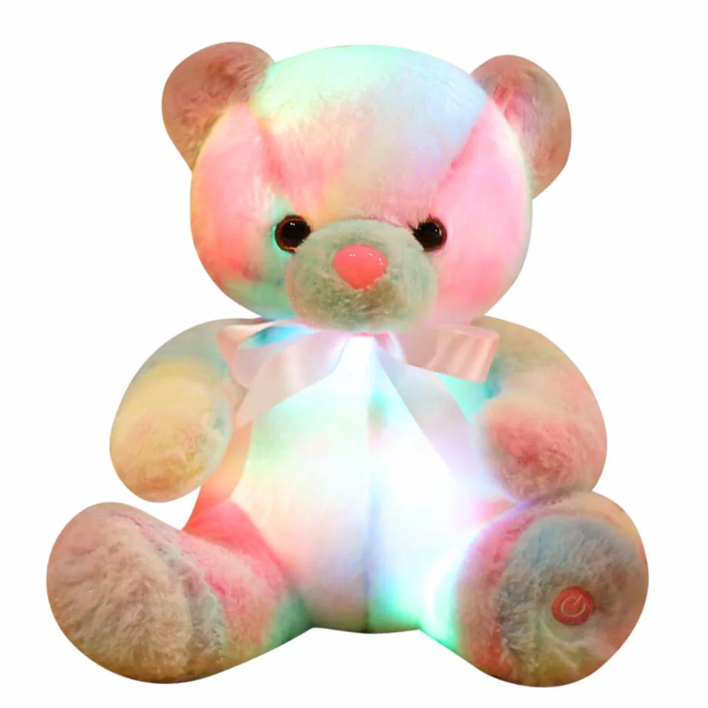28cm LED Light Luminous Teddy Bear Plush Toys Colorful Glowing Teddy Bear Plushies Dolls Stuffed Animals for Girls Kids Birthday