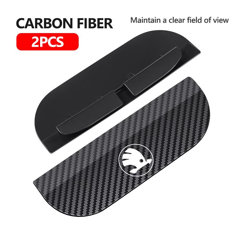 UMVB1 Detachable Car Rearview Mirror Rain Eyebrow Carbon Fiber Sun Visor For Skoda Fabia 1 2 Octavia A7 RS Superb Rapid Yeti Karoq