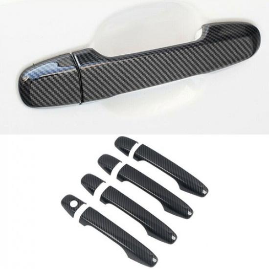 8x Carbon Fiber Exterior Car Door Handle Cover Trim for Subaru WRX STi 2015-21~