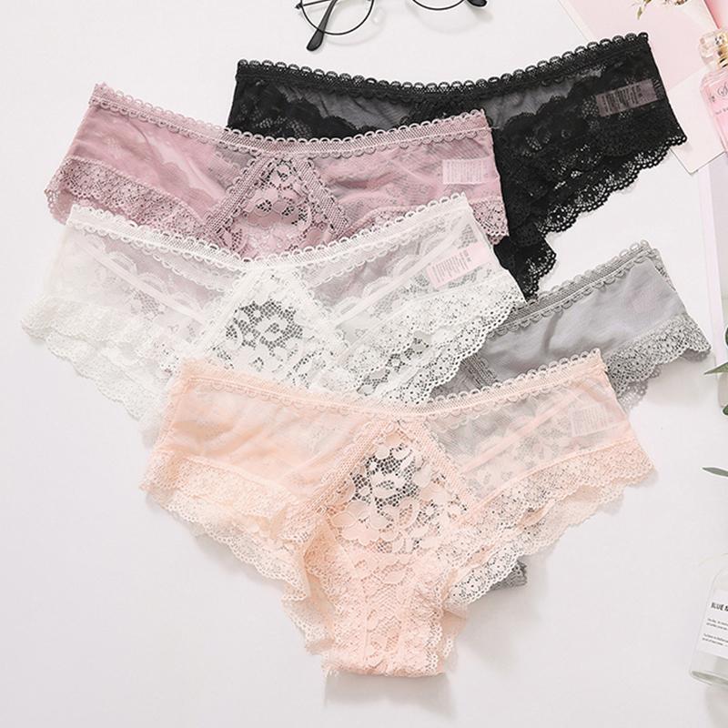 TERMEZY Sexy Panties Transparent Underwear Women Briefs Hollow Out High Quality Lace Underpants Lingerie G String Intimates