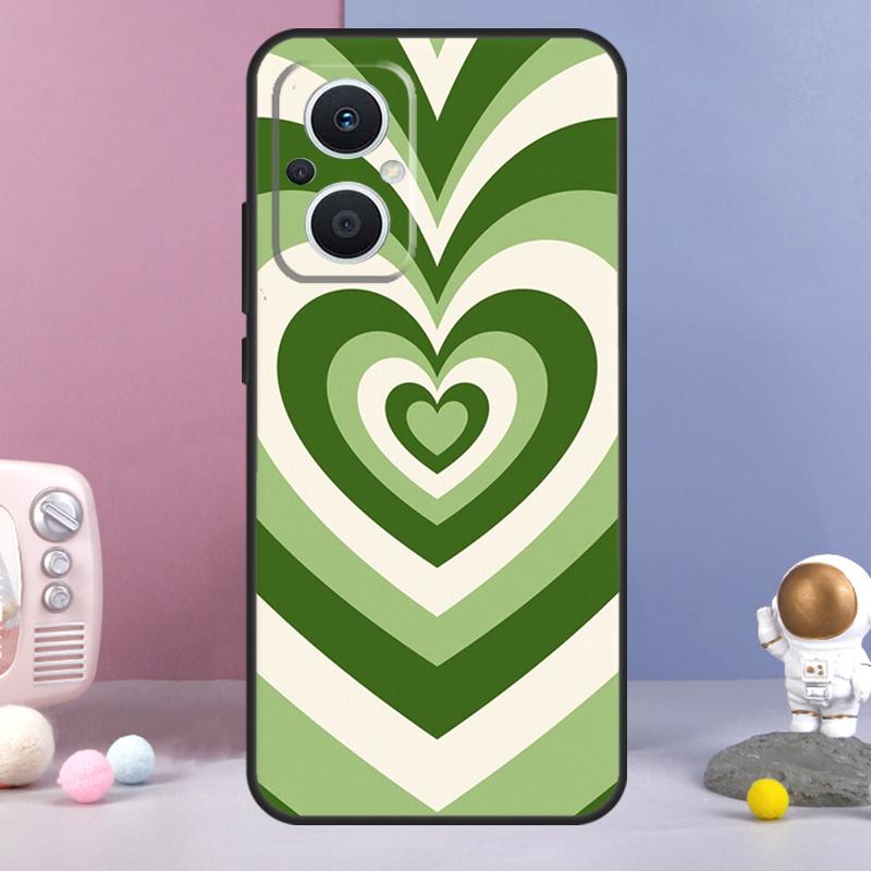 

Шалфейно-зеленый Кофе Любовь Сердце Латте Чехол Для OPPO Reno 12 F 11F 13F 14F 10 11 13 14 Pro 7 8 Lite OPPO Find X9 X6 X5 X8 Pro Чехол OPPO Find X8