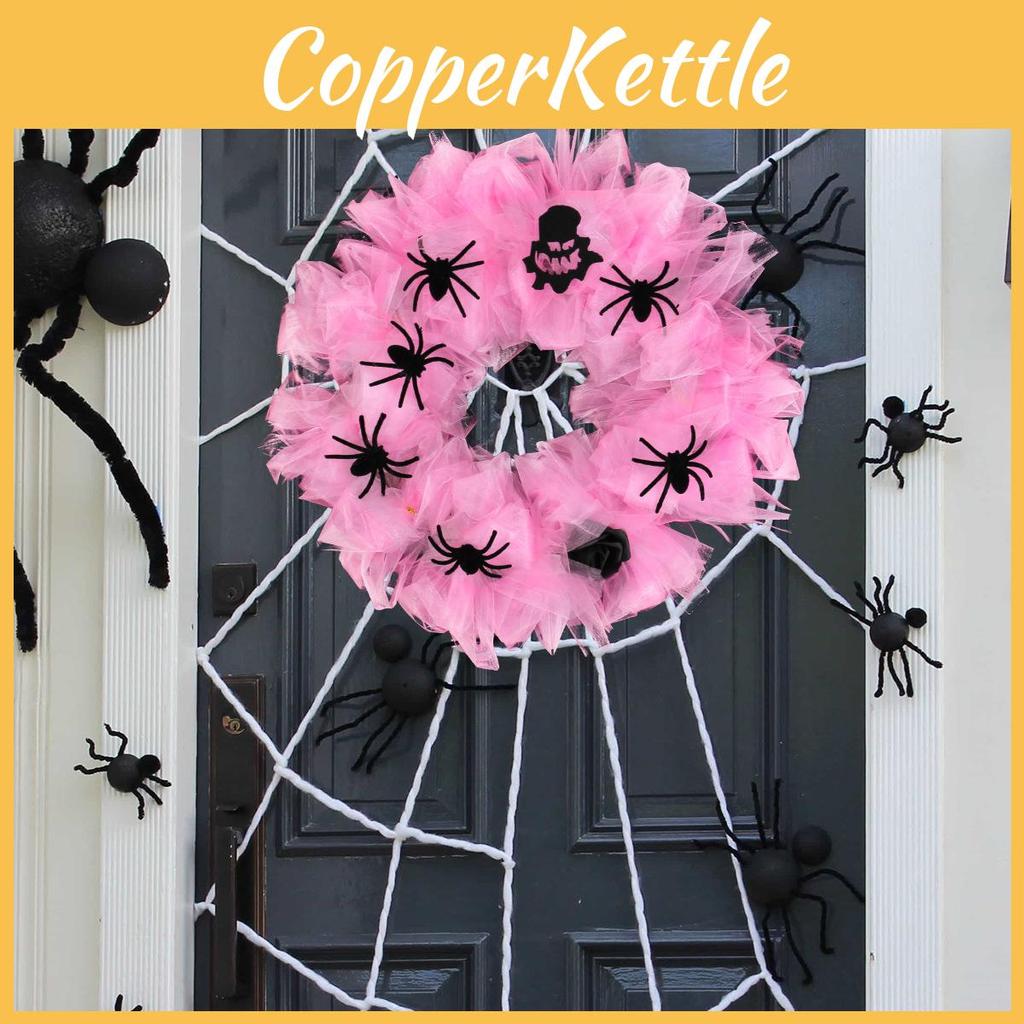 Pink Spider Halloween Wreath Door Hanging Ornament For Party Decor Venue Setup