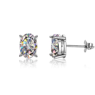 Trendy S925 Sterling Silber Ohrringe für Frauen 1 Karat Moissanite Oval Schmuck Ohrringe für Jubiläumsfeier