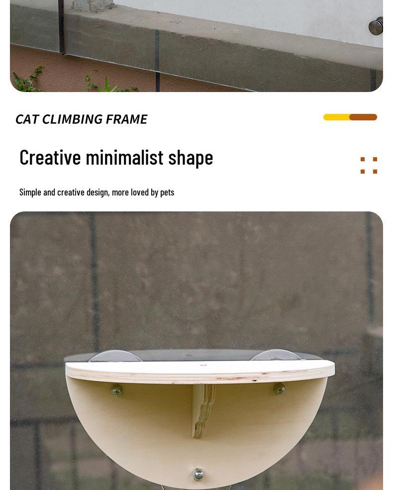 Wooden Suction Cup Cat Hammock: Balcony, Window, or Swing Bed