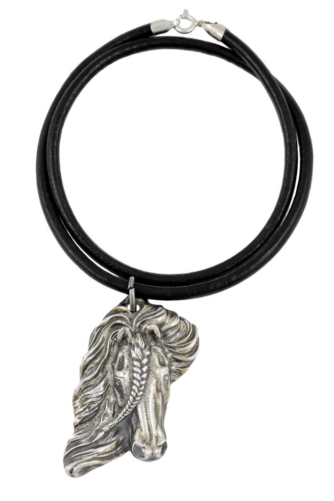Friesian Horse I - Necklace with a Horse, Silver-plated Pendant for a Horse Fan, Unique Jewelry by Art-Dog Brand