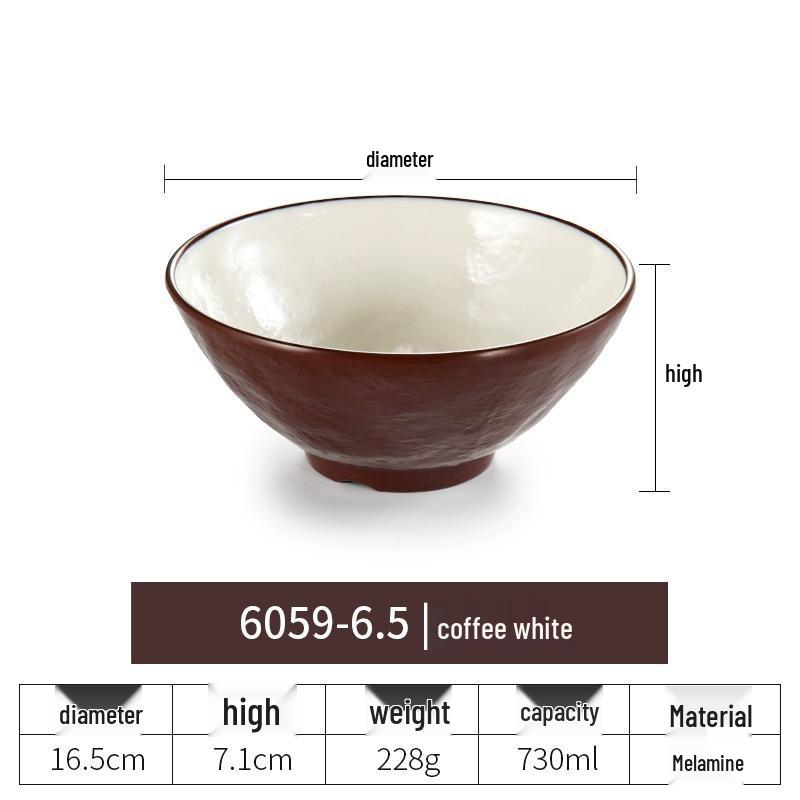 Net Celebrity Melamine Ramen Bowl: Two-Tone Creative Design, Large, Ideal for Mala Tang and Rice Noodles