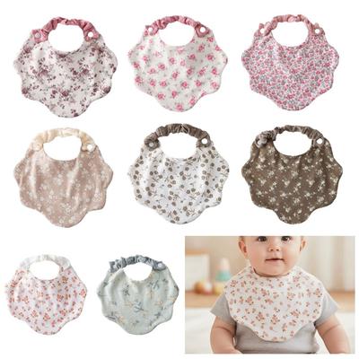 Cotton Gauze Drool Bib Printed Design Saliva Towel Soft Cotton Bibs  For Newborn Infants
