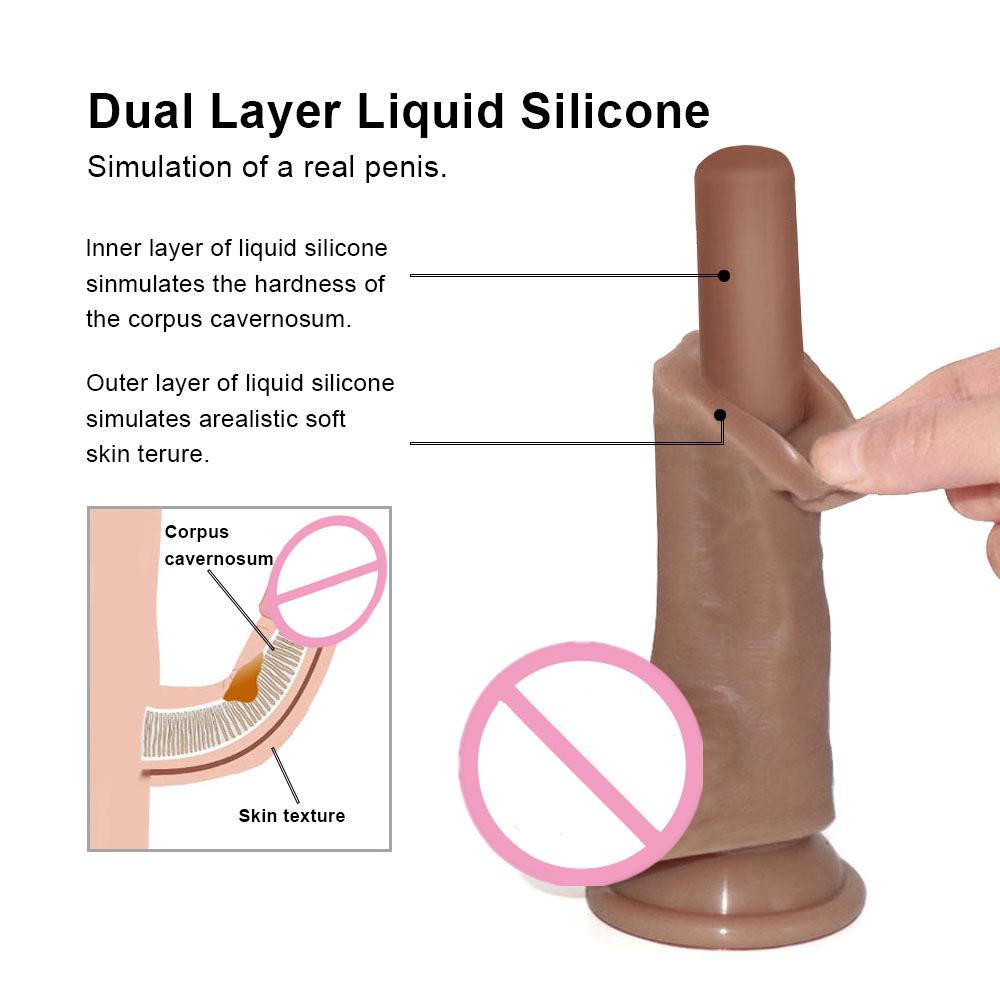 Liquid Silicone Female Dildo Manual Masturbator  Soft and Meaty Artificial Penis  Adult Sexual Product