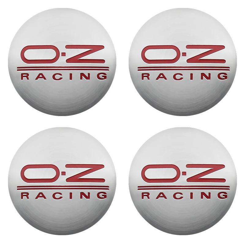 4Pcs/Set 56mm Decal + 60mm OZ Racing Logo Car Styling Emblem Wheel Center Hub Cap Rim Cover Stickers Auto Badge Tire Accessories