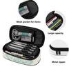 Pencil Case 300D Polyester Practical Secure Zipper Closure with Main Compartment Mesh Pocket and Pen Slots for Daily School Use