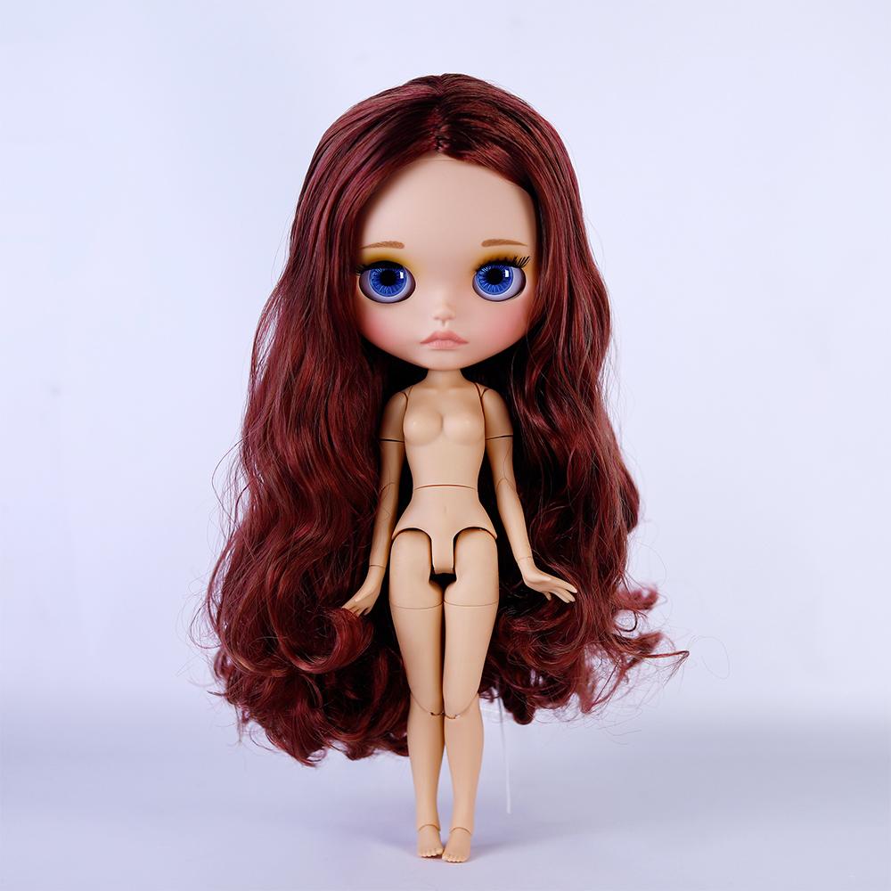 Icy Dbs Blyth Doll 19 Joints 30cm Body Bjd Doll Matte Face Glossy Face Tan Skin Beep Lips Hand-Painted Makeup Diy Hair Girl Gift