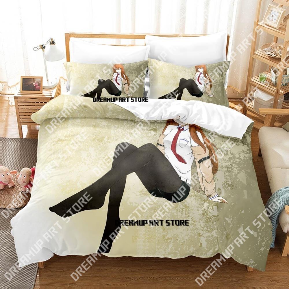 Anime Steins Gate Bedding Set Single Twin Full Queen King Size Bed Set Aldult Kid Bedroom 3D Anime Bed Sheet Set