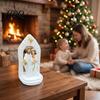 Holy Family Christmas Decor Religious Figurine Resin Sculpture of Mary Joseph & Tabletop Figurine Baby Jesus Hand-Painted Christian for Home,