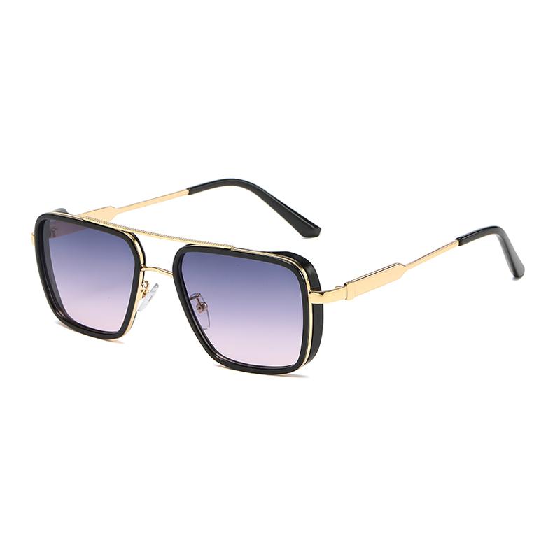 Trendy Metal Square Steampunk Sunglasses Custom Logo  Metal Shades Sun Glasses