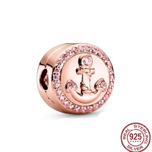 Pendentif en forme de cœur de la série rose, perles adaptées à la mode originale, Bracelet à breloques en argent Sterling 925 pour femmes, bricolage de bijoux fins, nouvelle collection