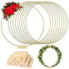 M-Modern-10 Packs 10 Inch Metal Floral Hoop Centerpiece With 10 Packs Wood Place Card Holders, Gold Hoop Centerpieces For Table