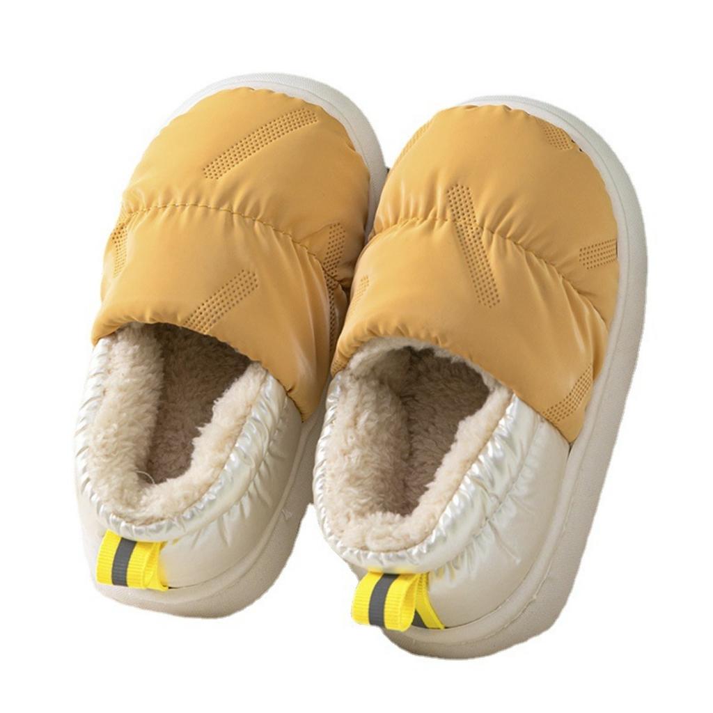 Children's Cotton Slippers Winter Bag Heel Waterproof and Anti Slip Small, Medium and Large Boys and Girls Thick Soft Sole with Plush Cotton Shoes