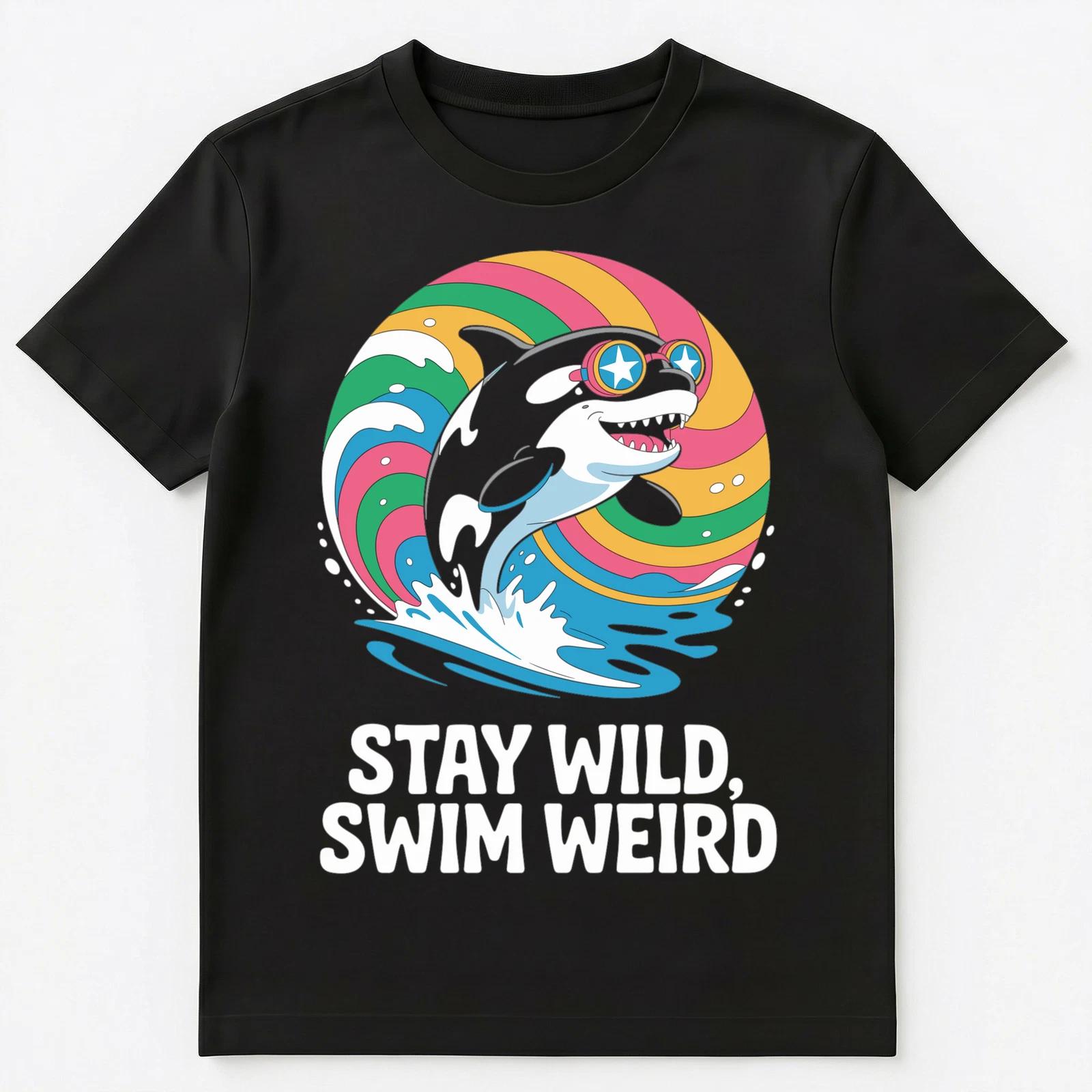 Orca Freedom Oddball Whale Funky Rebellious Ocean Unisex T-Shirt L