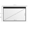 Projector Screen, 16:9 Format, Remote Control, 266 x 149 cm (120 inch), White